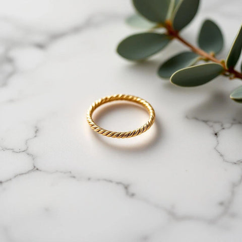 Best stackable ring combinations — 18K gold-plated sterling silver rings on marble