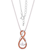 Load image into Gallery viewer, Garnet Red Infinity Pendant Sterling Silver Necklace - Birthstone Jewelry
