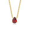 Garnet Pendant Necklace for Women — Red Garnet Teardrop, 925 Sterling Silver