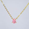 Pink Tourmaline Pendant Necklace for Women — Teardrop Stone, 925 Sterling Silver