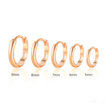 Load image into Gallery viewer, 925 Sterling Silver Minimalist Huggie Earrings in Rose Gold Plated