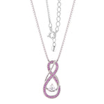 Load image into Gallery viewer, Pink Tourmaline Necklace with Infinity Design in 925 Sterling Silver
