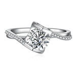 Load image into Gallery viewer, Round Brilliant Cut Zirconia Engagement Rings Jewelry - 925 Sterling Silver