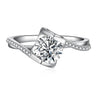 Round CZ Engagement Ring for Women — 925 Sterling Silver, Brilliant Cut Cubic Zirconia