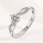 Load image into Gallery viewer, Mirco Pave CZ Zircon Engagement Rings - 925 Sterling Silver
