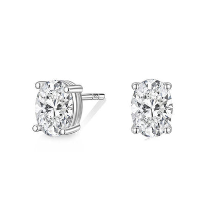 CZ Stud Earrings for Women — 925 Sterling Silver, Prong-Set Cubic Zirconia, Hypoallergenic