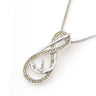 August Birthstone Necklace for Women — Peridot Green Infinity Pendant, 925 Sterling Silver