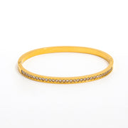 Zirconia Bangle Bracelet - Silver & Gold Plated