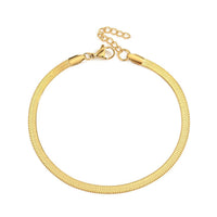 Gold Serpentine Anklet for Women — 18K Gold Plated, Snake Chain, Adjustable