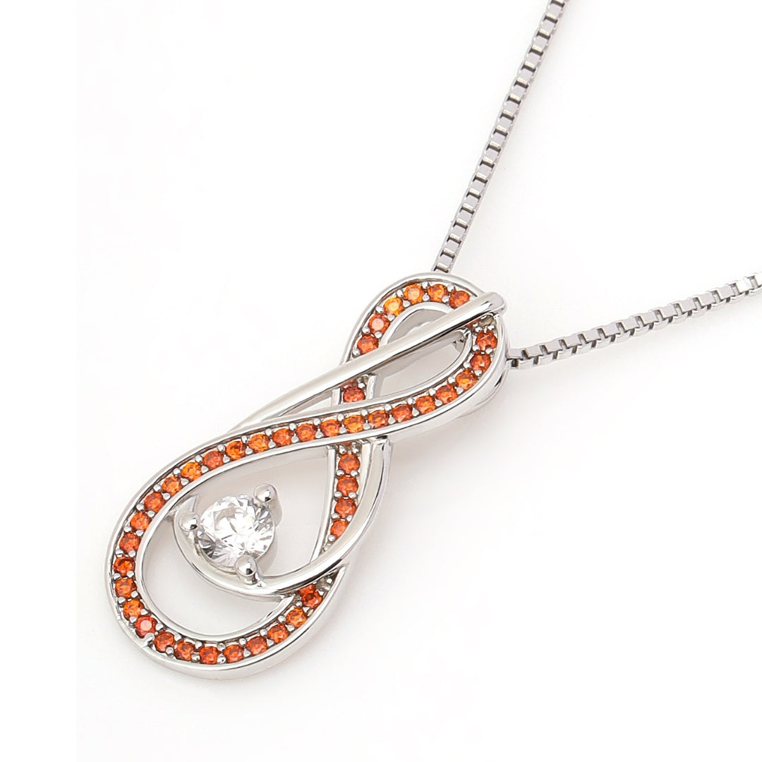 January Garnet Red Birthstone Infinity Necklace | AJLuxe
