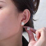 Load image into Gallery viewer, Round Brilliant Cut Zirconia Earrings