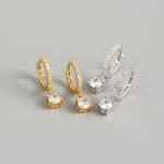 Load image into Gallery viewer, Gold Plated Drop Huggie Hoop Earrings
