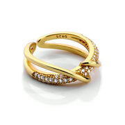 Double Parallel Lines Twisted Rings - 925 Silver Sterling