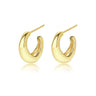 C-Shaped Stud Earrings for Women — 925 Sterling Silver, 18K Gold Plated, Lightweight