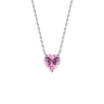 Pink Heart Necklace for Women — Pink CZ Heart Pendant, 925 Sterling Silver
