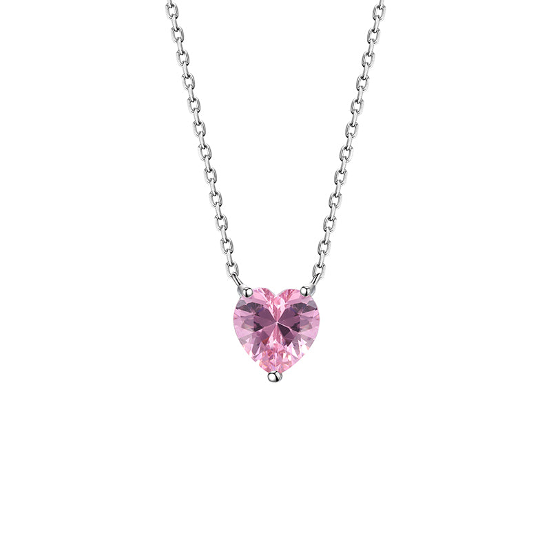 Heart Cut Pink Zircon Necklace