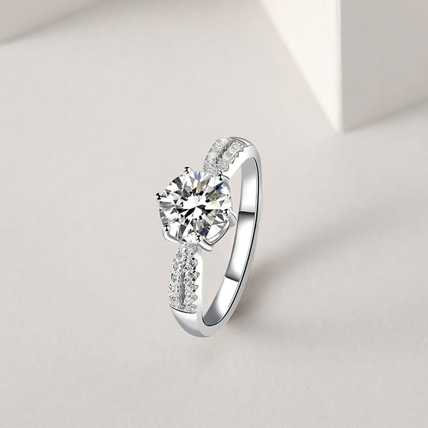 Sterling Silver Engagement Ring for Women — 925 Sterling Silver, CZ Solitaire, Hypoallergenic