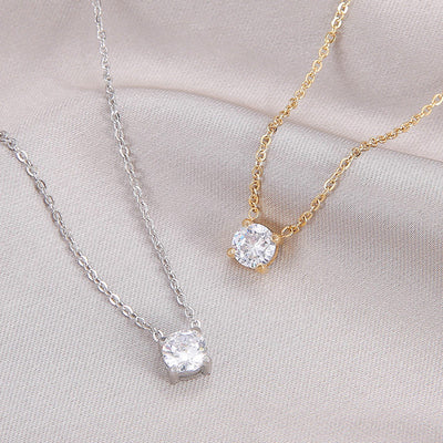 Zircon Birthstone Necklace for Women — 925 Sterling Silver, CZ Stone, Gift-Ready