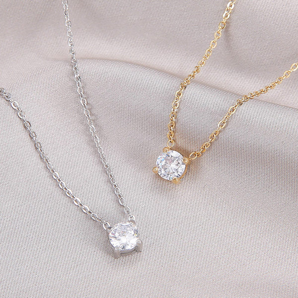 Zircon Birthstone Necklace for Women — 925 Sterling Silver, CZ Stone, Gift-Ready
