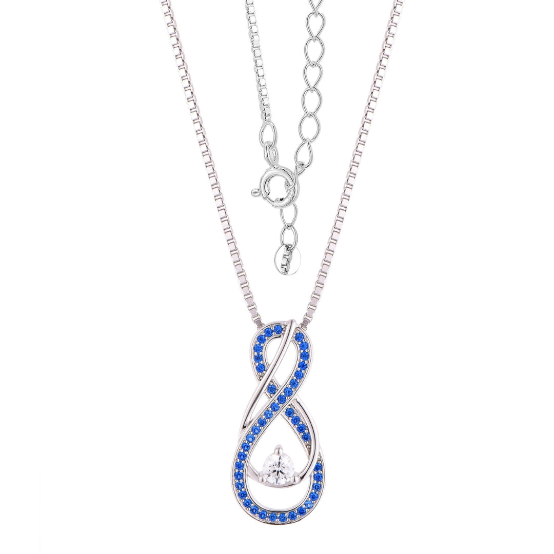 September Birthstone Necklace - Sapphire Blue Infinity Necklace