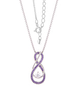 Load image into Gallery viewer, Amethyst Purple Infinity Pendant Sterling Silver Necklace - Birthstone Jewelry