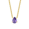 Amethyst Pendant Necklace for Women — Teardrop Amethyst Stone, 925 Sterling Silver