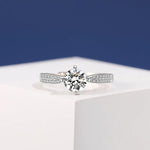 Load image into Gallery viewer, Engagement Ring for Women 925 Sterling Silver in 18K White Gold with AAA Zircon