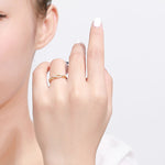 Load image into Gallery viewer, Sterling Silver 925 CZ Zircon Twisted Gold Rings