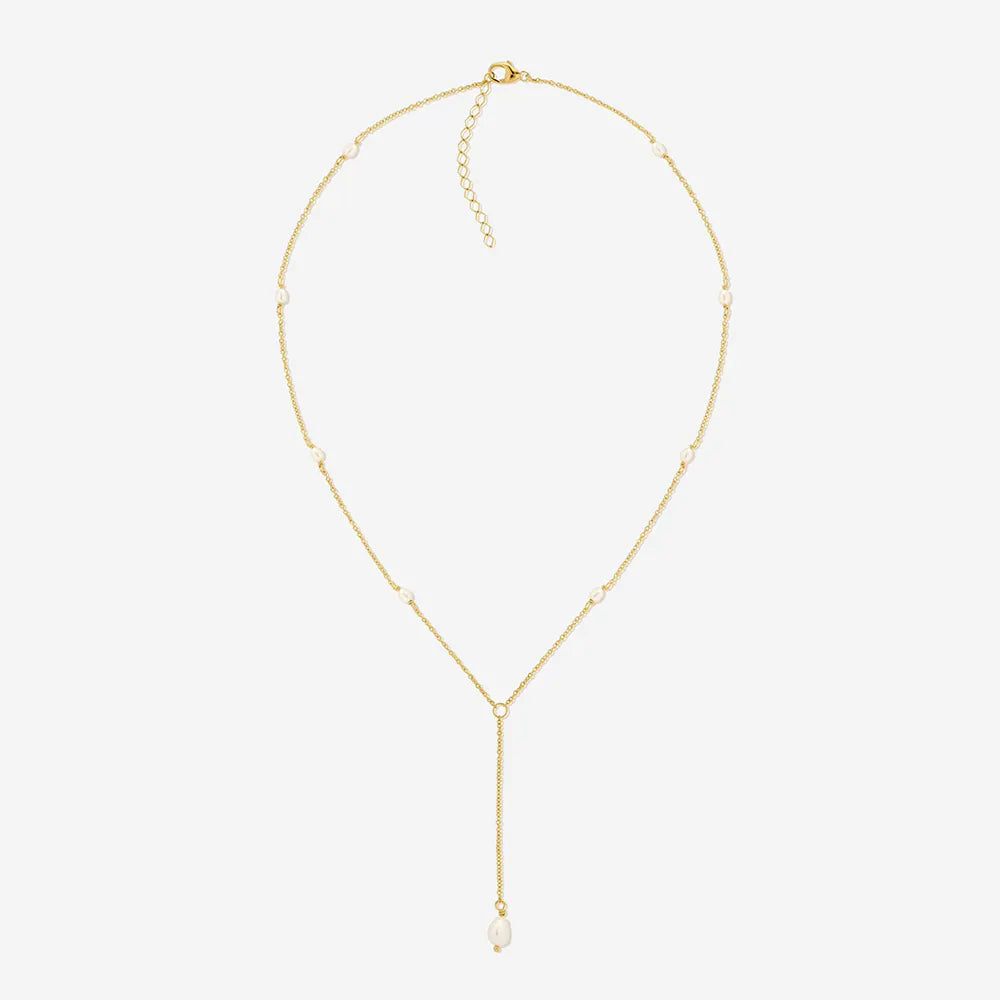 Dainty Fresh Water Pearl Necklace - Gold Plated Chain