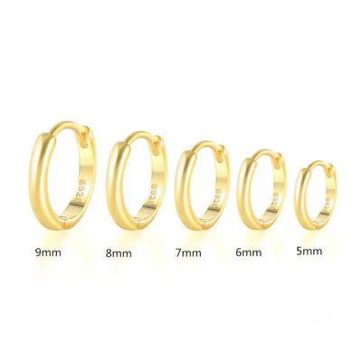 Gold Huggie Earrings for Women — 925 Sterling Silver, 18K Gold Plated, Minimalist
