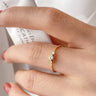 Diamond CZ Stacking Ring for Women — 18K Gold Plated, Pave Diamond Style, Adjustable