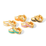 Load image into Gallery viewer, Orange C-Shaped Hoop Earrings