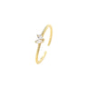 Marquise CZ Stacking Ring for Women — 925 Sterling Silver, 18K Gold Plated, Adjustable