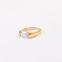 18K gold plated CZ statement ring for women