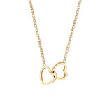 Load image into Gallery viewer, Double Heart Gold Plated Pendant Necklace
