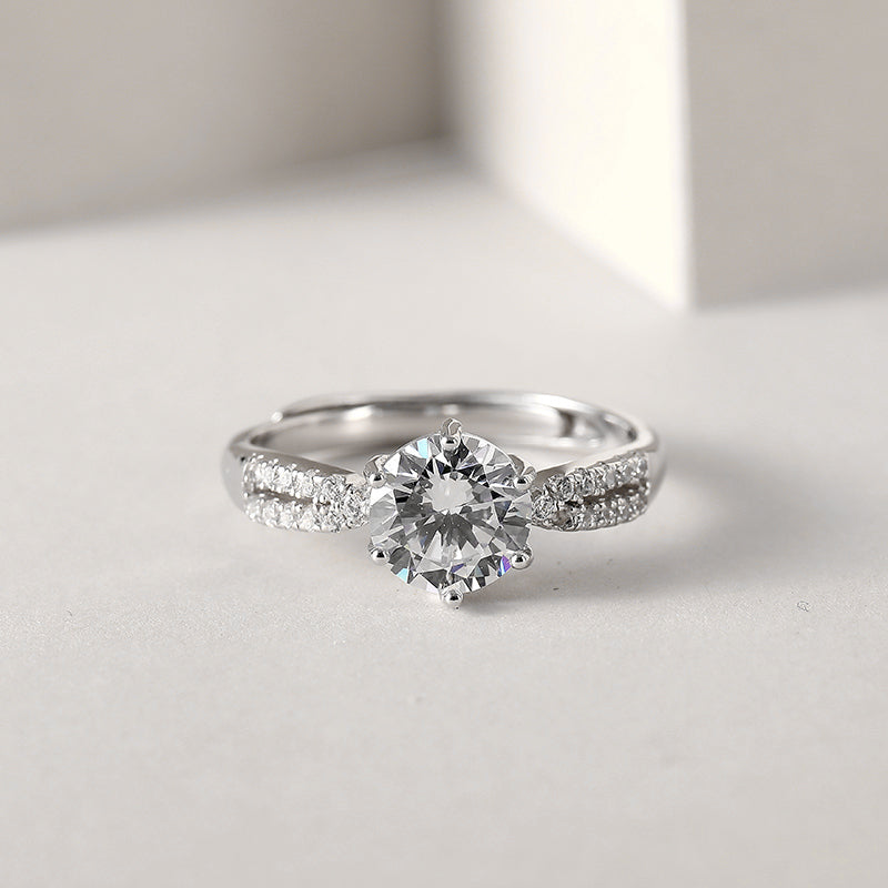 Elegant Sterling Silver Engagement Ring