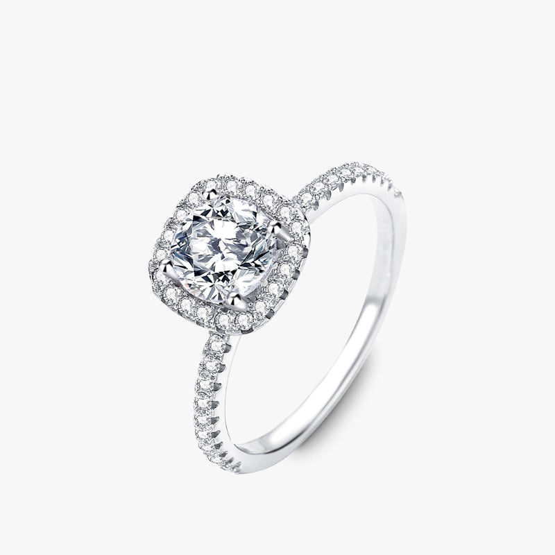 Moissanite Diamond Halo Ring - 5A Zircon Wedding Rings