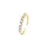 Round CZ Stacking Ring for Women — 925 Sterling Silver, 18K Gold Plated, Adjustable