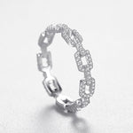 Load image into Gallery viewer, Sterling Silver Hip Hop Cubic Zirconia Chain Rings