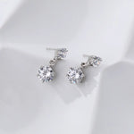 Load image into Gallery viewer, Shiny 925 Silver CZ Dangle Earrings for Women
