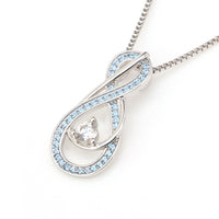 March Birthstone Necklace for Women — Aquamarine Infinity Pendant, 925 Sterling Silver