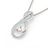 March Birthstone Necklace for Women — Aquamarine Infinity Pendant, 925 Sterling Silver