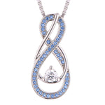 Load image into Gallery viewer, Birthstone Necklace: Aquamarine Blue, Sterling Silver
