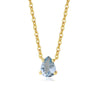 Aquamarine Pendant Necklace for Women — Teardrop Aquamarine Stone, 925 Sterling Silver