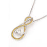 November Birthstone Necklace for Women — Yellow Topaz Infinity Pendant, 925 Sterling Silver