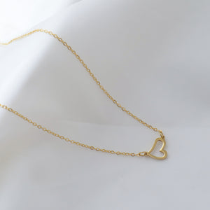 Dainty Heart Necklace for Women — 18K Gold Plated, Minimalist Gold Heart Pendant