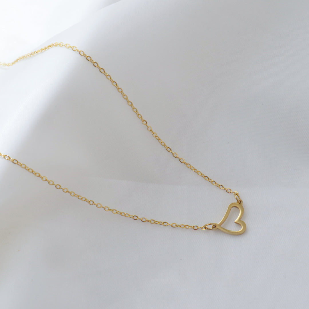 Dainty Gold Plated Heart Necklace