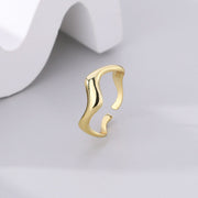925 Sterling Silver Ring irregular gold - Adjustable Ring