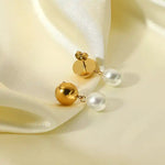 Load image into Gallery viewer, 14K Gold Plated Natural White Pearl Drop Earrings for Women, Jewelry Gifts
