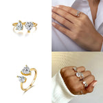 Load image into Gallery viewer, Sterling Silver Gilded Heart Ring - Adjustable in Gold Plated
